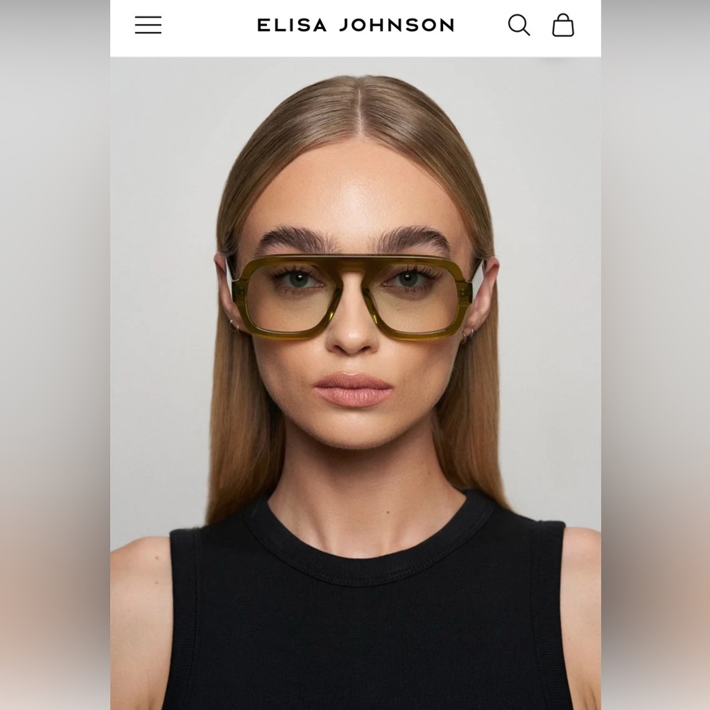 ELISA JOHNSON Olive Green Sunglasses
